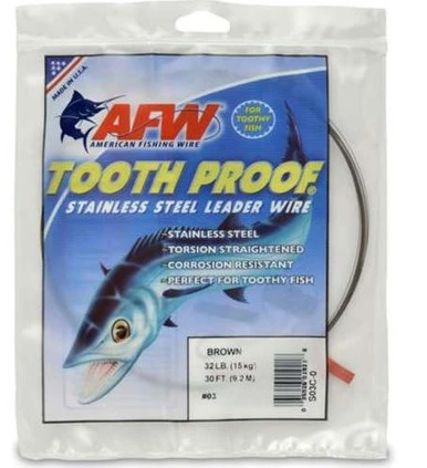 American Fishing Wire S04C-0 #4 Toothproof SS Leader Wire 1 American Fishing Wire S04C-0 #4 Toothproof SS Leader Wire