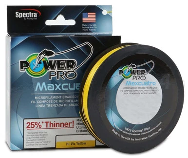 Power Pro PowerPro Maxcuatro Braided Fishing Line Hi-Vis Yellow 150yd Spools 1 Power Pro PowerPro Maxcuatro Braided Fishing Line Hi-Vis Yellow 150yd Spools